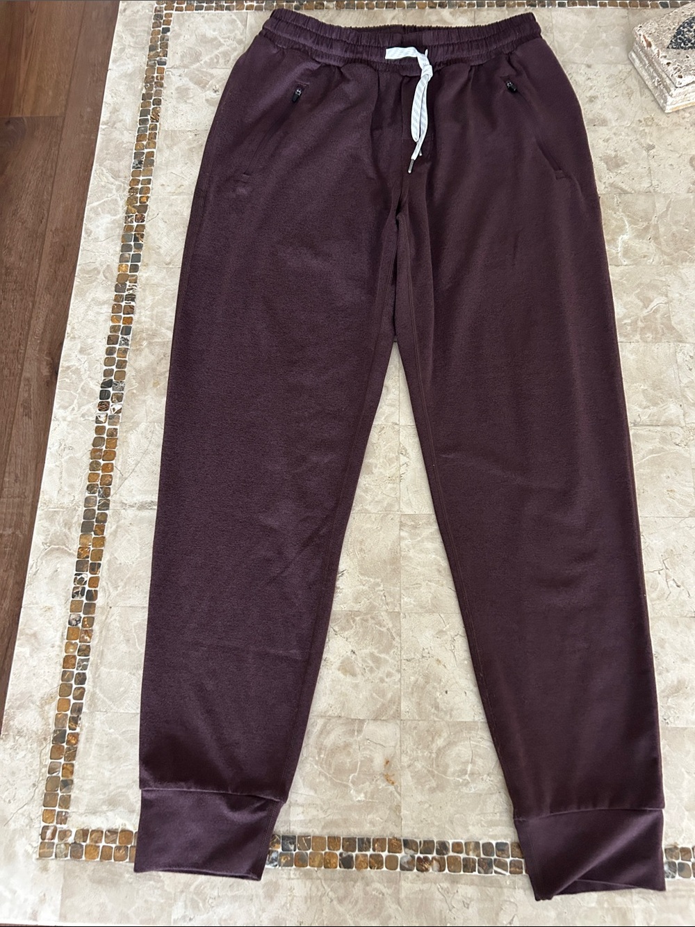 Vuori Ponto Joggers‎ Mens M Brown DreamKnit Zip Pocket Athleisure Pants size M